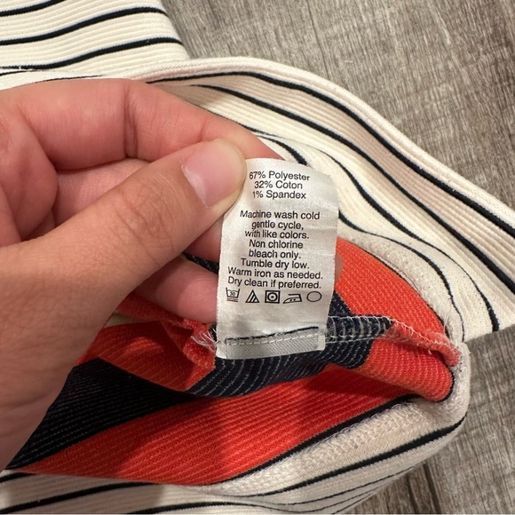 Madewell Mainsail Short Sleeve Striped Shirt Black White Red Women's Size Small - Picture 5 of 8